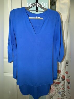 Cato Royal Blue V-Neck Tunic Blouse